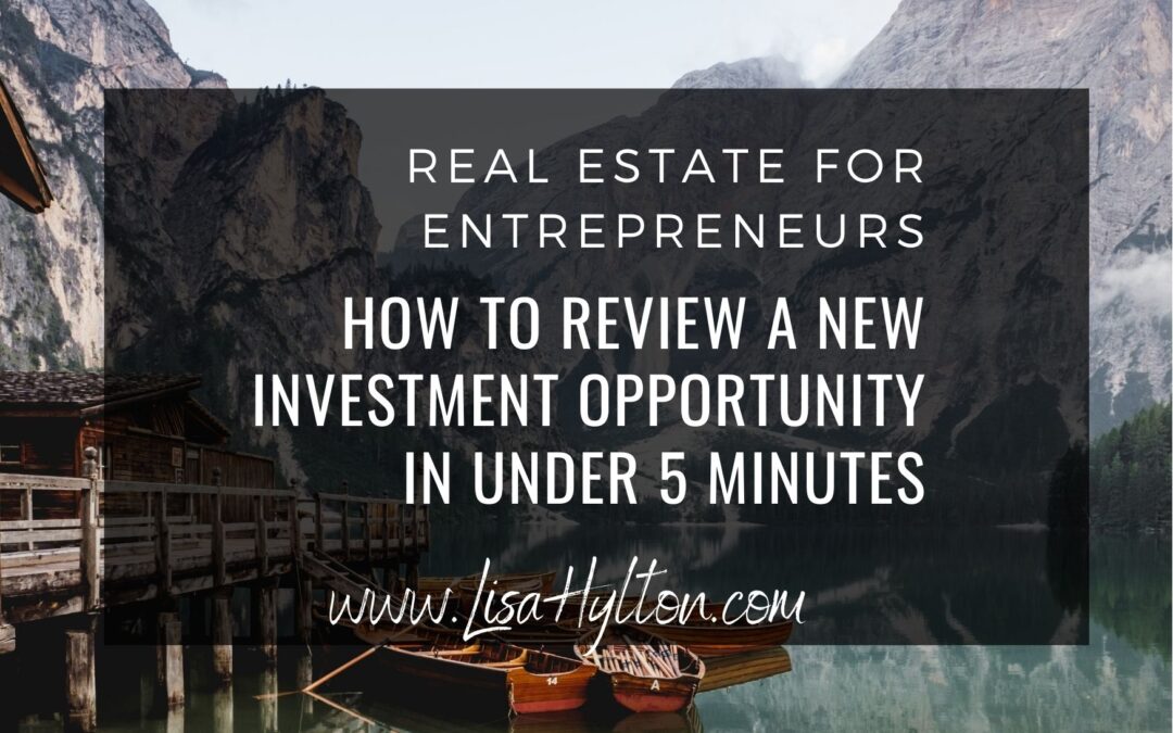 How To Review A New Investment Opportunity In Under 5 Minutes